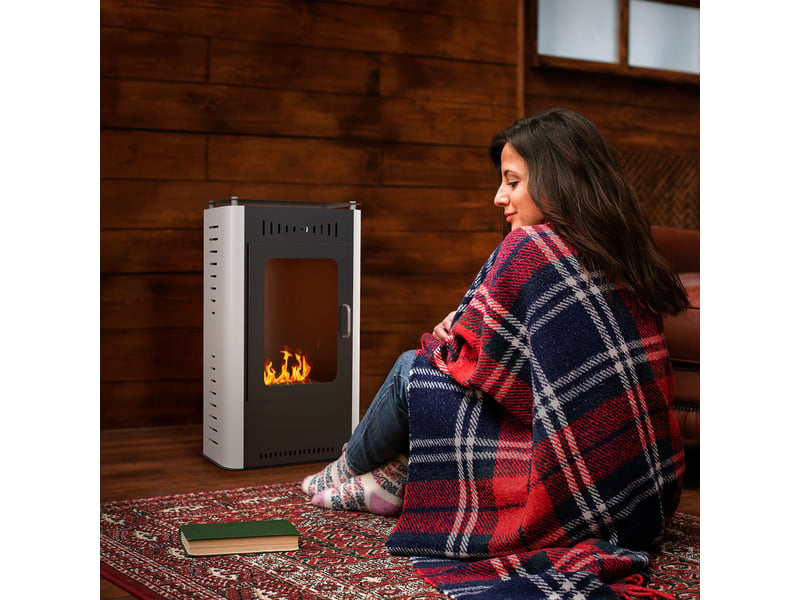 Cheminée bioéthanol sur pied noire, réservoir 1,2 l, combustion 3 h, 20 à 25 m² - Conforama D
