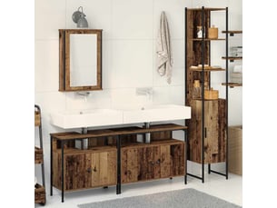 Ensemble de mobilier de salle de bain 4 pc bois ancien cf64494