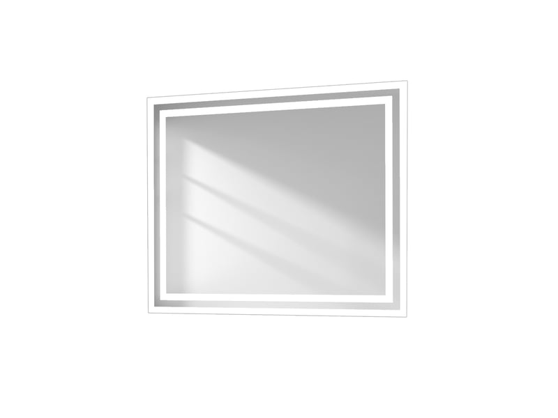 Emke miroir lumineux salle de bain 60x50cm,miroir led avec interrupteur à bouton,anti-buée,éclairage lumière blanche froidechaude - Conforama A