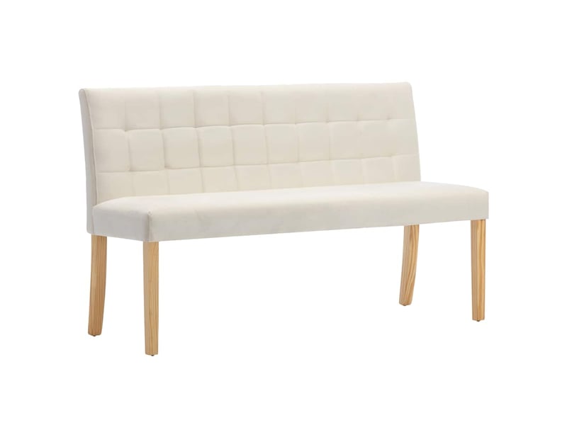  Banc d'entrée, banc d'intérieur 140 cm crème velours  - Conforama A