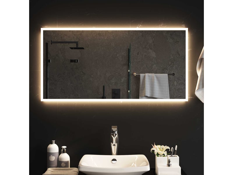 Miroir de salle de bain, miroir de toilette led avec miroir transparent 100 x 50 cm cf62553 - Conforama C