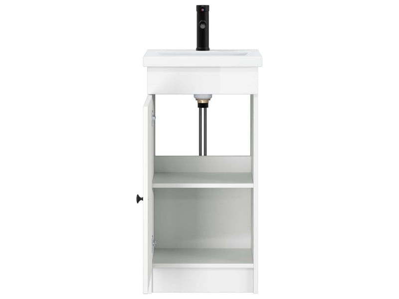  Meuble de salle de bain avec évier blanc brillant shl412  - Conforama D
