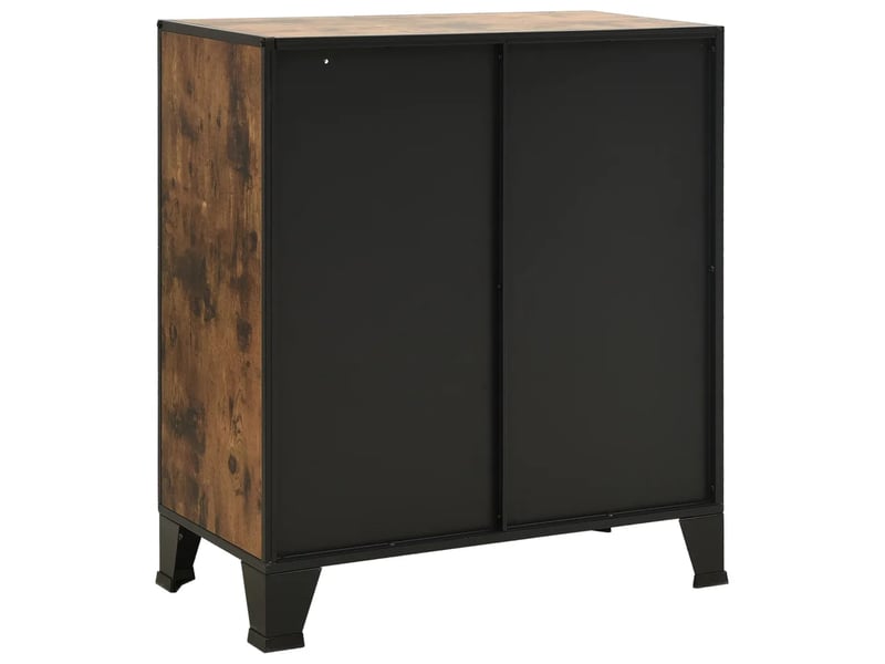  Armoire de rangement industrielle urbaine avec 2 étagères 72 x 36 x 82 cm en métal marron rustique 02_0046800  - Conforama E