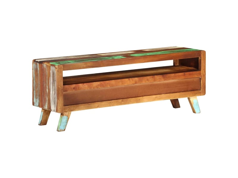  Meuble tv - banc tv - meuble de rangement multicolore 110x30x40 cm bois massif de récupération  - Conforama D