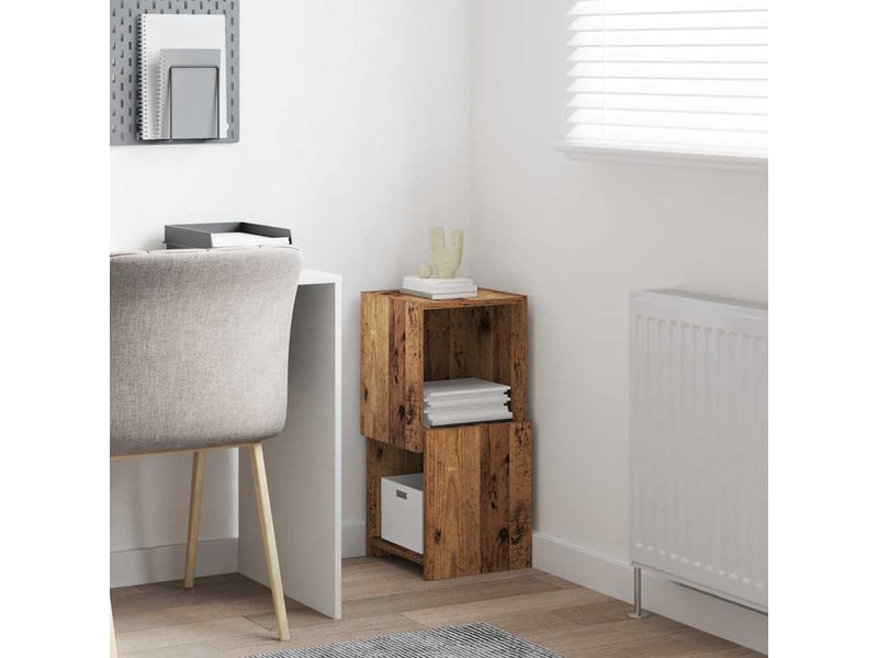  Meuble d'angle, meuble de rangement salon 30,5x30x65cm bois d'ingénierie bois ancien  - Conforama D