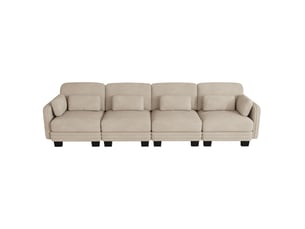 Canapé droit fixe MAISENTIEL 4 places Tissu beige