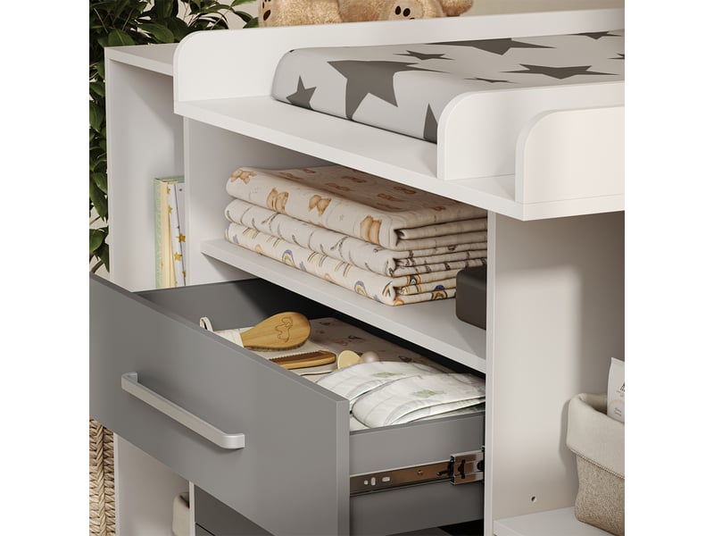  Vicco commode à langer, blancgris, 138.3x93cm  - Conforama D
