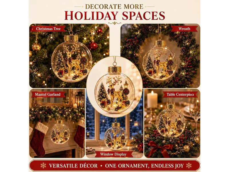  Lot de 8 boules de noël lumineuses led, lumière blanc chaud, décoration suspendue pour sapin et maison, e  - Conforama D