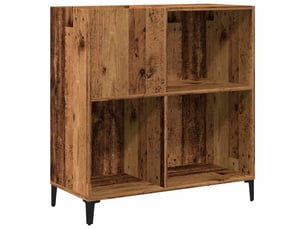 Armoire à disques, armoire de rangement vieux bois 84,5x38x89 cm bois d'ingénierie shl5220