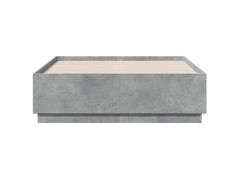  Lit double- lit adulte -  cadre de lit sans matelas gris béton 135x190 cm  - Conforama C