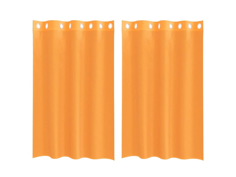Lot de 2 rideaux en voile, voilages avec œillets orange 140x175 cm cf44392 - Conforama A