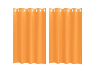 Lot de 2 rideaux en voile, voilages avec œillets orange 140x175 cm cf44392