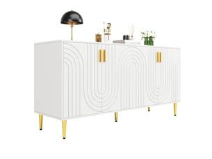 Buffet 4 porte(s) MEUBLIV - 152 cm coloris blanc