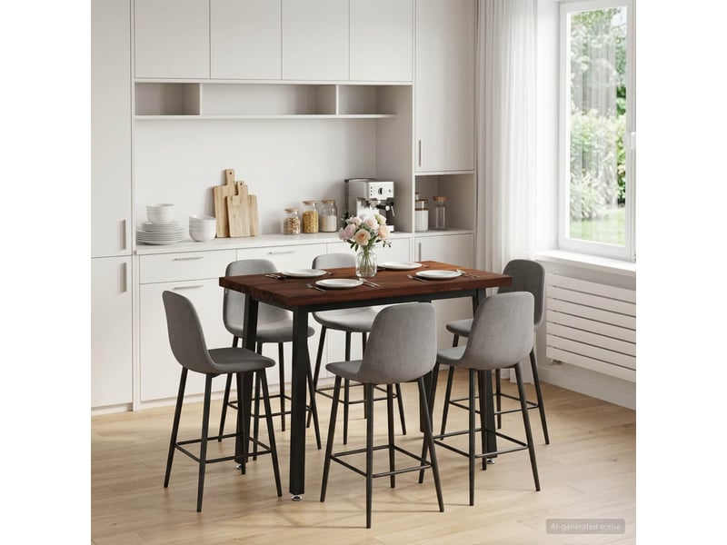 Table à manger moderne 110x55x75 cm bois d'acacia massif marron foncé et noir shl37956 - Conforama C