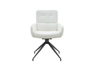 Lot de 2 chaises pivotantes à 360° en similicuir pu, piètement en métal
