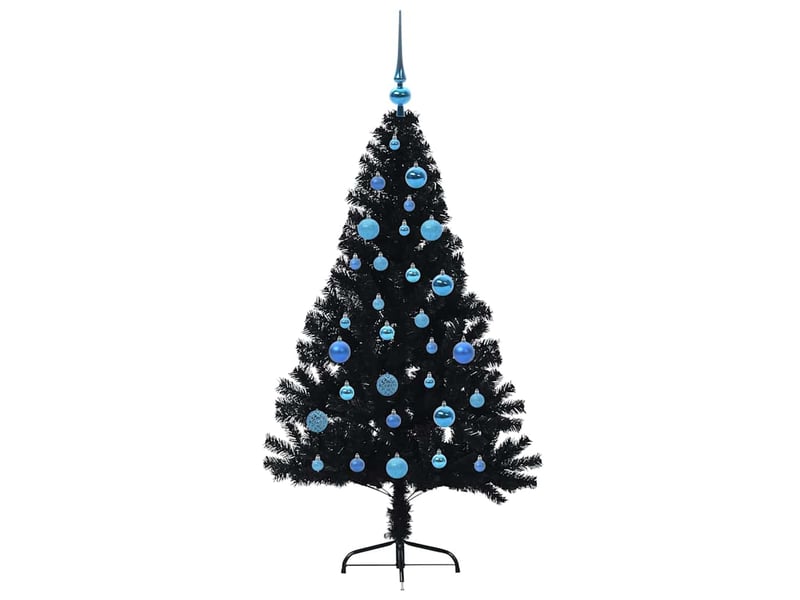 Sapin de noël - arbre de noël artificiel pré-éclairé noir 150 cm pvc - Conforama D