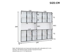Vitrine coloris blanc  <strong>HNCBB</strong> <strong></strong> - 240 cmx200 cm