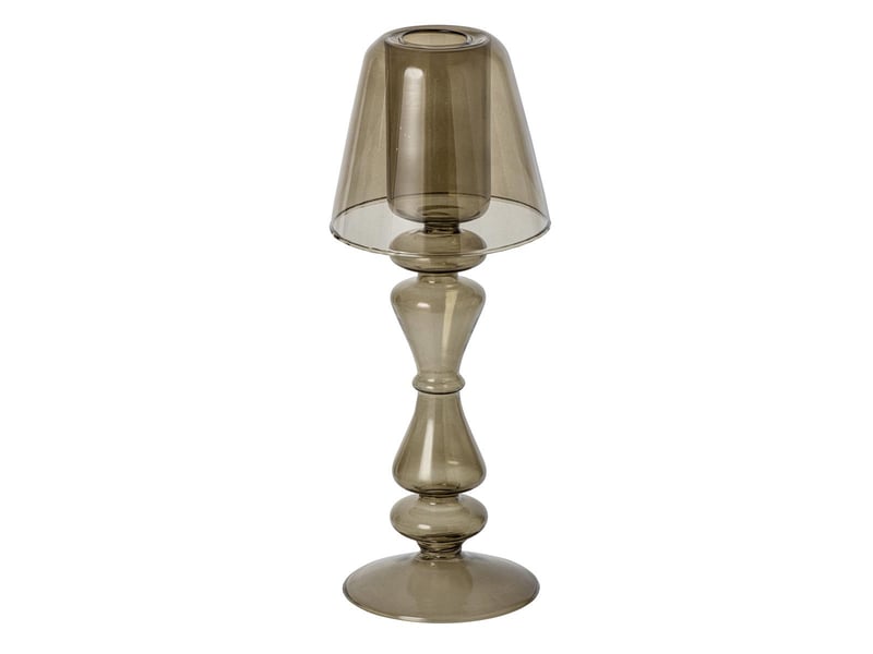  Photophore lampe en verre silje 26cm vert olive  - Conforama A