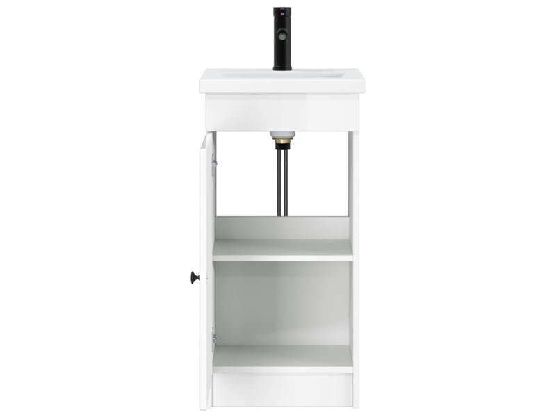  Meuble de salle de bain avec évier blanc brillant shl8203  - Conforama D