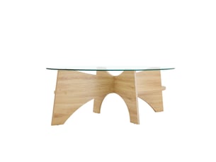 Table basse ovale coloris transparent <strong>HAUSS SPOLE</strong> <strong></strong> - 60 cmx104.9 cm