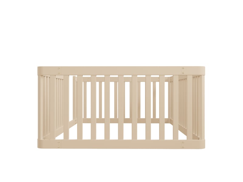  Lit enfant simple 90x200 cm, bois, crème, montage facile, barrière latérale semi-fermée, sans matelas ou sommier  - Conforama D