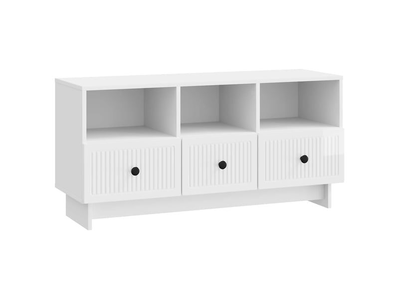  Meuble tv - banc tv - meuble de rangement blanc brillant 102 x 34,5 x 50 cm bois d'ingénierie  - Conforama A