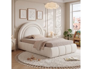 Lit avec rangement 90x200 cm coloris beige