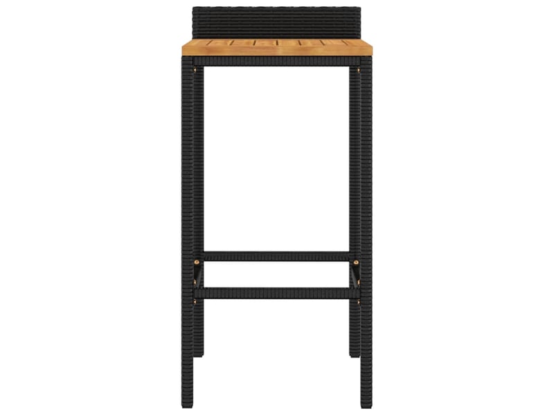  Lot de 4 tabouret de bar, chaise de bar noir résine tressée et bois d'acacia shl56802  - Conforama D