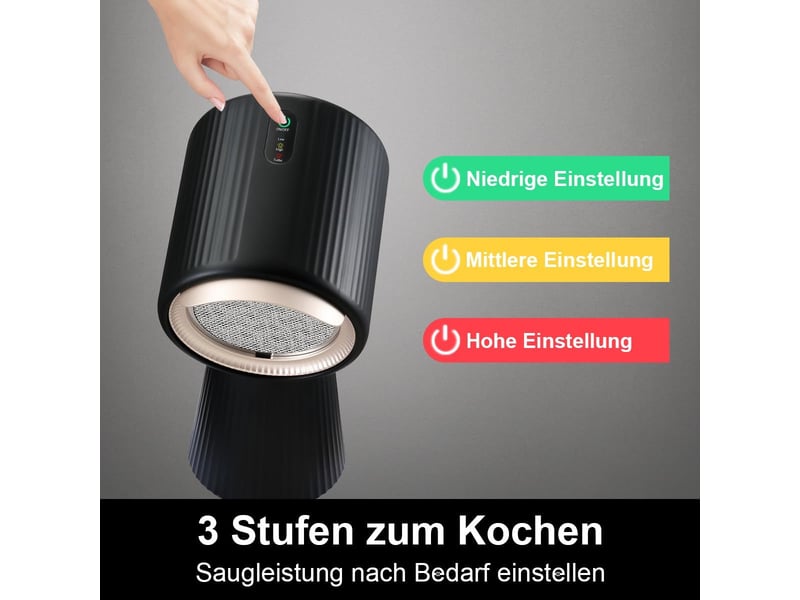Mini hotte aspirante à recyclage 180 m³h, hotte de table portable à 3 vitesses, filtre à charbon actif, classe énergétique a+ - Conforama D