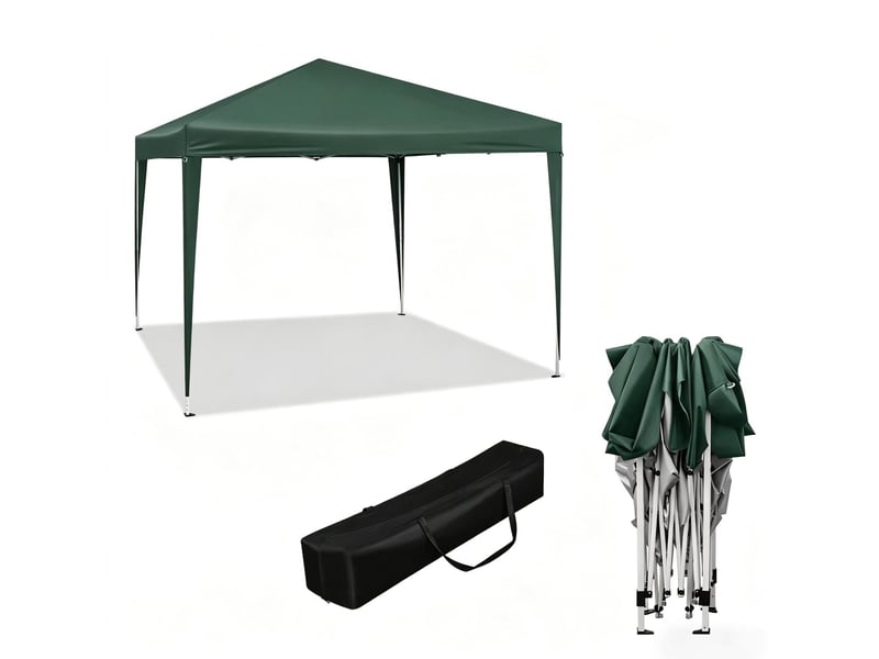  Tonnelle pliante 3x3 m – verte – hauteur réglable, toile oxford 210d, sac de transport inclus pratique  - Conforama A