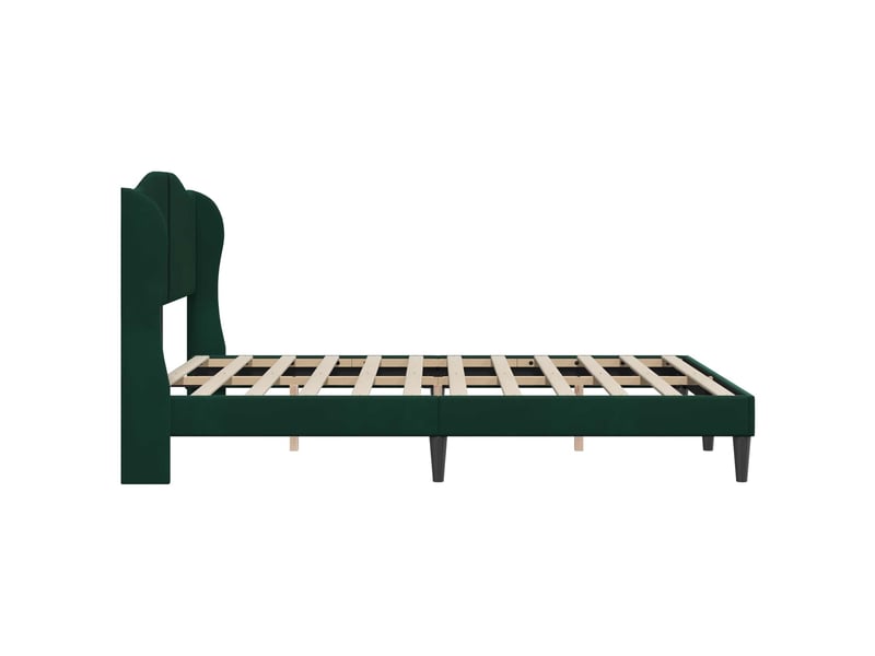  Lit double- lit adulte -  cadre de lit avec tête de lit vert foncé 120 x 190 cm velours  - Conforama D