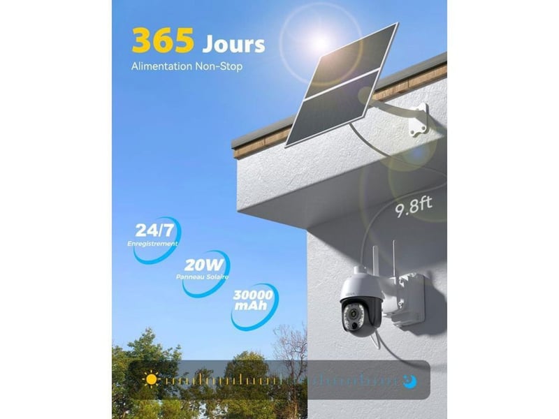 Camera ptz exterieur 4g lte solair 5mp zoom optique 10x ip65 149519_AACBY12098_6_DROPFR - Conforama D