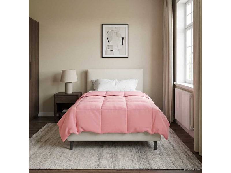  Duvet - couette complet toute l'année 155 x 200 cm 4 saisons rose  - Conforama D