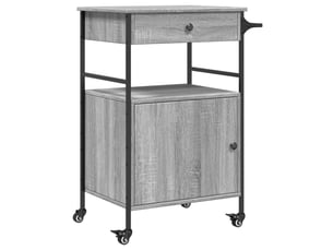 Desserte de cuisine, chariot de rangement sonoma gris 56x43x89,5 cm bois d'ingénierie