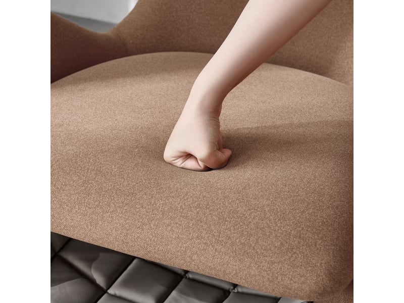  Canapé 1 place en tissu anti-griffes marron avec niche intégrée, design moderne adapté pour salon  - Conforama E