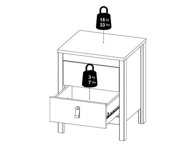  Commode fred, une étagère, 44x38x54h cm, chêne brun Fred - Conforama C