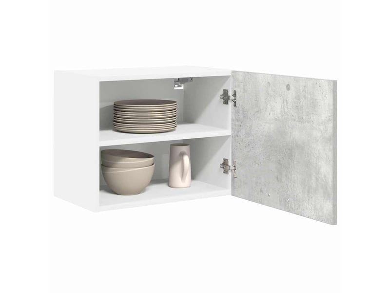 Meuble de rangement, armoire suspendue gris béton et blanc 50x31x40cm - Conforama C