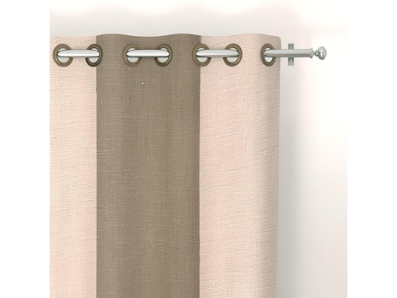  Rideau à oeillets coton 135x250 cm natalia rose, par soleil d'ocre  - Conforama A
