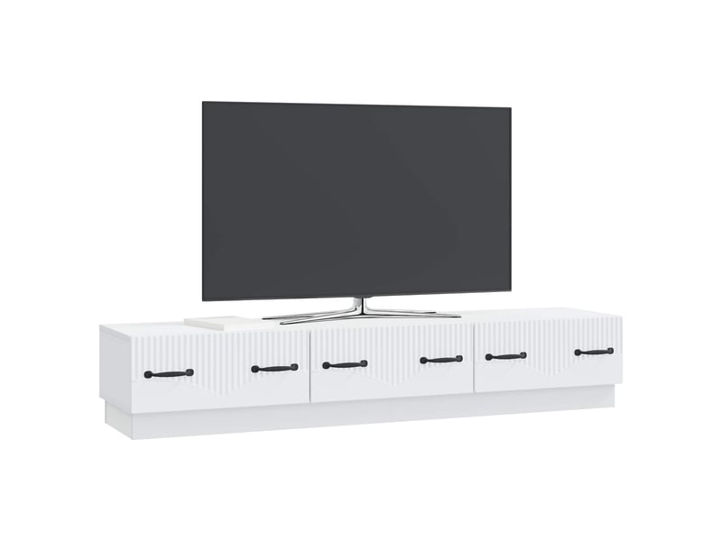  Meuble tv - banc tv - meuble de rangement blanc 147 x 34,5 x 27 cm bois d'ingénierie  - Conforama C