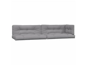 Lot de 5 coussins de palette, coussins de canapé gris tissu cf59474