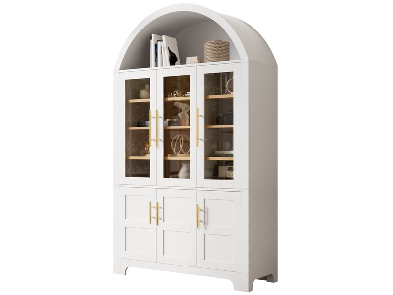  Vitrine 110x40x185 cm avec 6 portes, coloris blanc  - Conforama A
