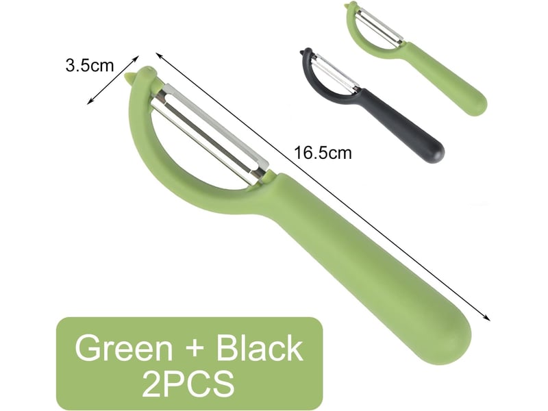  Vert+noir éplucheur universel (2 pcs), éplucheur pivotant en acier inoxydable, couteau cuisine avec lame tranchante pour légumes fruits  - Conforama B
