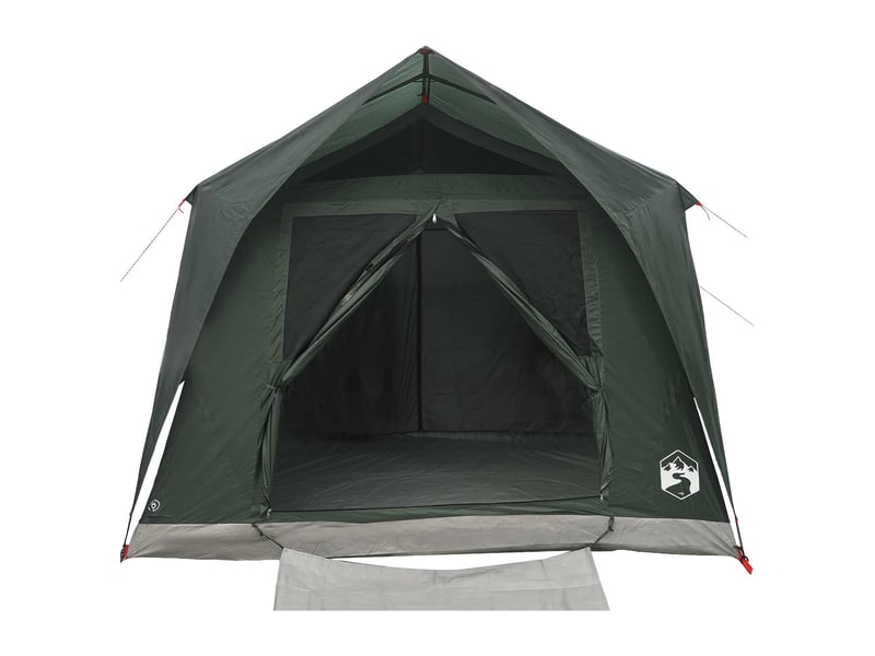  Tente tunnel, tente de camping 6 personne vert armée polyester et acier  - Conforama D