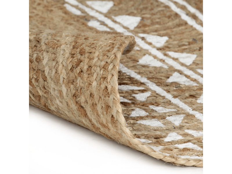  Tapis en jute tissé à la main avec imprimé blanc 90 cm - comfortxl 133692 - Conforama A