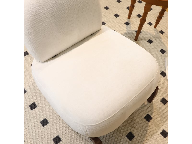  Lot de 2 chaises en velours blanc, pieds en bois massif W5318S00012 - Conforama D