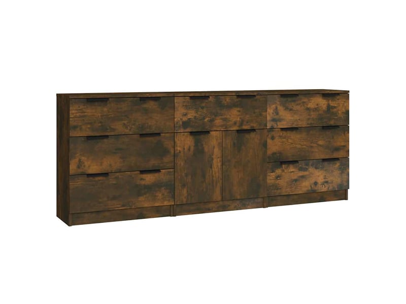  Buffets 3 pcs - bahut - meuble de rangement chêne fumé bois d'ingénierie  - Conforama A