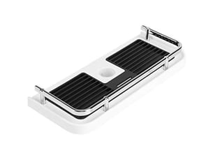 Étagère douche rail 22-25mm réglable sans perçage, organiseur sdb avec 2 crochets