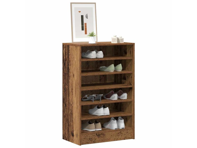  Meuble à chaussure, cabinet à chaussures 60x35x92 cm bois ancien  - Conforama C