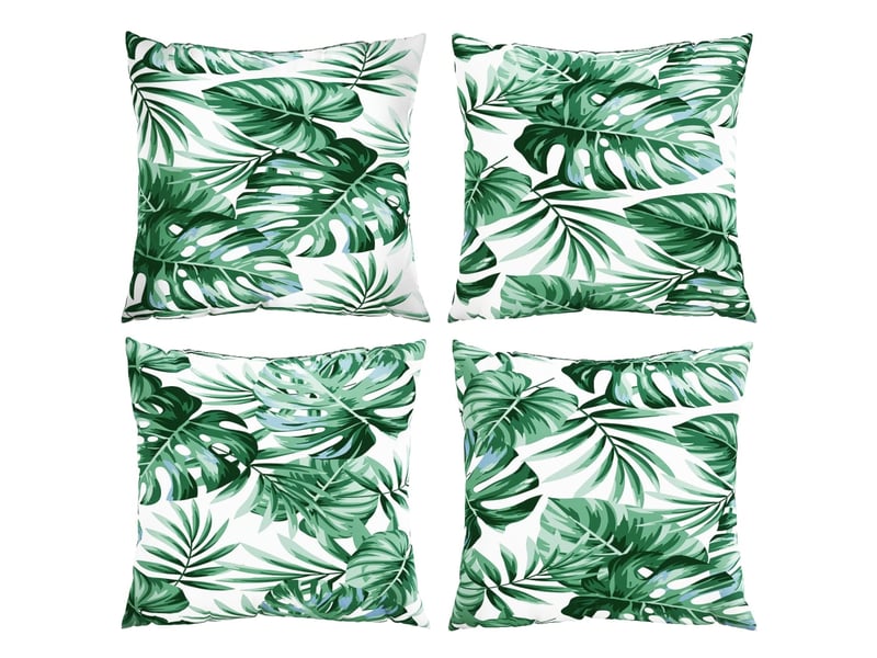  Lot de 4 coussins de canapé, coussins décoratifs motif de feuilles 60x60 cm tissu cf59226  - Conforama D
