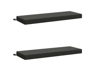 Lot de 2 coussins de banc, coussins d'assise soest 100 % polyester anthracite cf56971